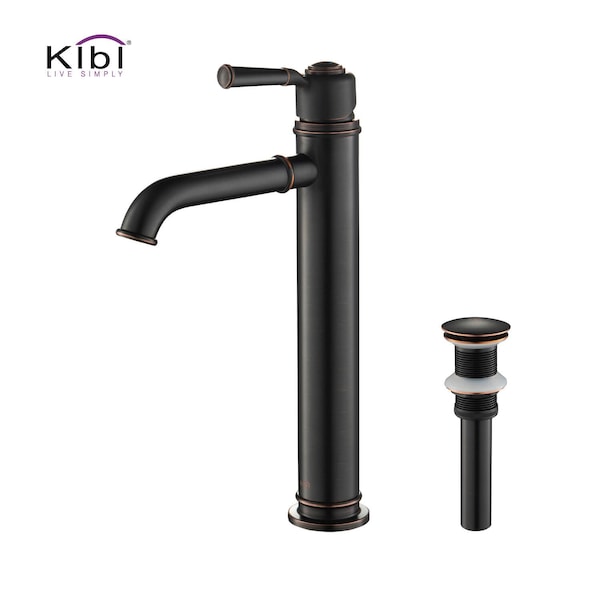 Kibi Victorian Single Handle Bathroom Vessel Sink Faucet with Pop Up Drain C-KBF1013ORB-KPW101ORB - main